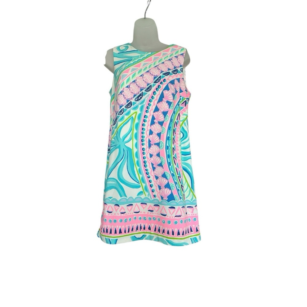Lilly Pulitzer Narissa Stretch Shift Dress Multi Coco Island Size 6 Pink Cruise - Picture 4 of 12